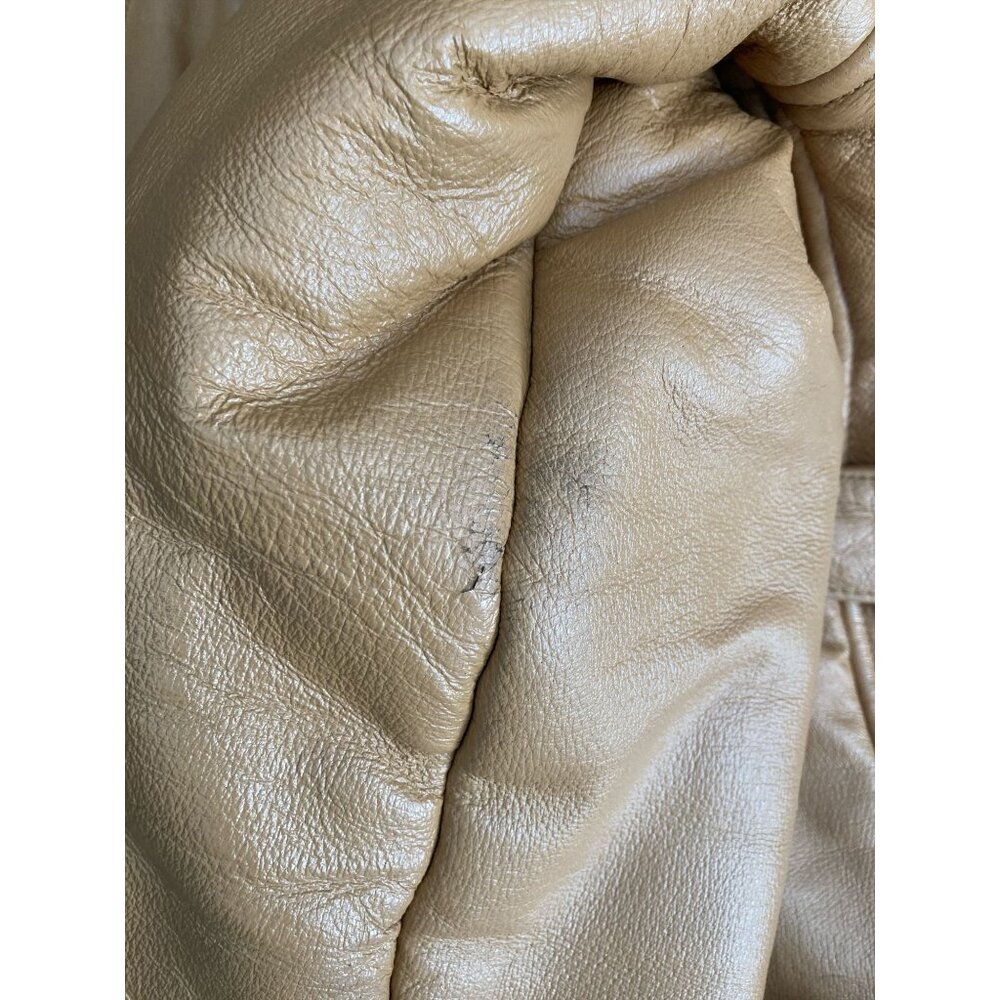 Wilsons Leather Women's Tan Faux Shearling-Lined Jacket Belted Waist S READ - Picture 9 of 11